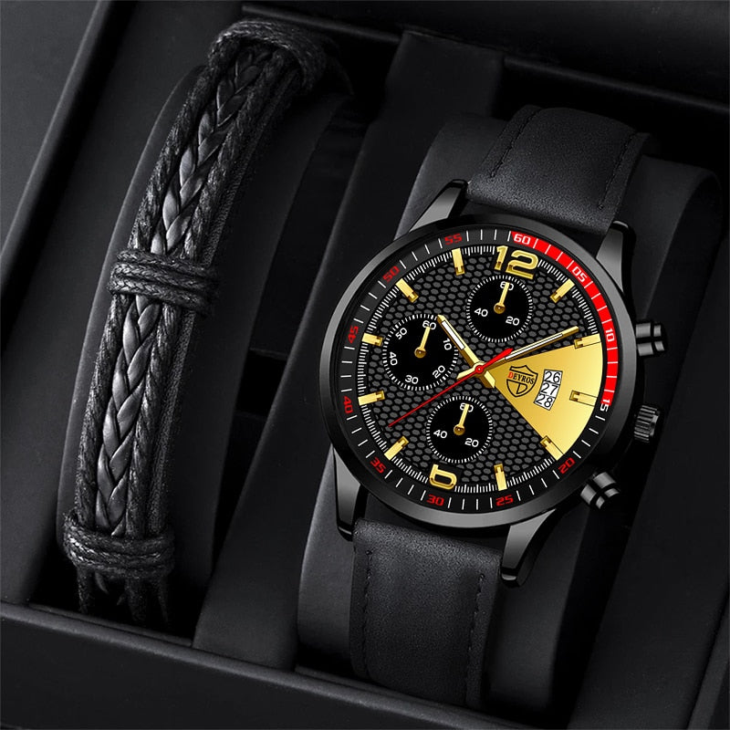 reloj hombre Fashion Mens Sport Watches for Man Luxury Business Quartz Wristwatch Men Casual Leather Bracelet Watch montre homme